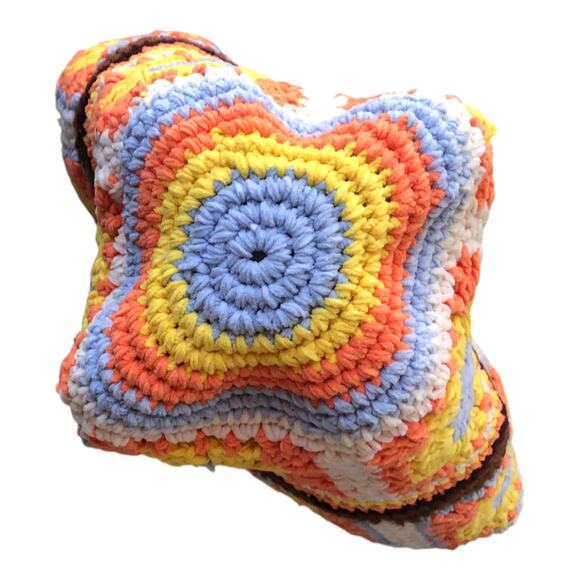 POL Crochet Granny Square Chenille Polyester Bucket Hat One Size NWOT - Picture 6 of 16